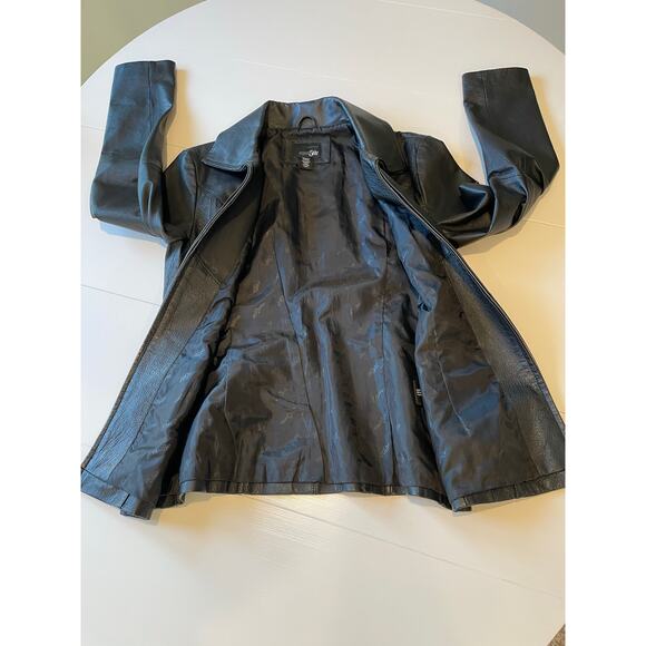 East 5th Genuine Leather Jacket Zip Up Lined Pockets Size Small Tailored Y2K - Picture 4 of 8